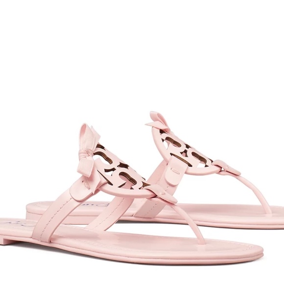 NIB Tory Burch x BonBon MILLER Bow Sandals pink - Picture 4 of 4